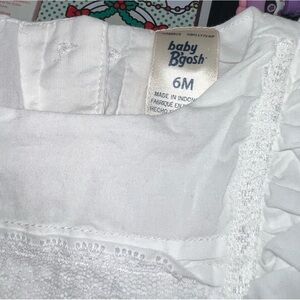 baby B’gosh white dress with lace trim